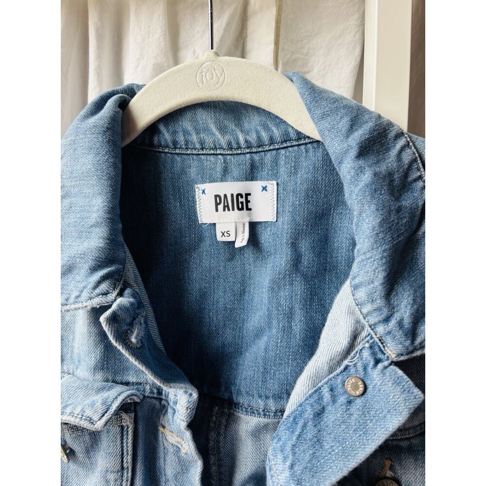 Paige Women's Cropped Denim Blue Jean Jacket Size XS - Picture 2 of 3